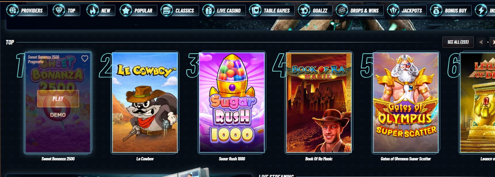 Golazzo Casino games
